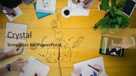  Presentation with yellow wood - Cool new slides with yellow wood panel and brain backdrop and a yellow colored foreground