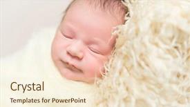  Presentation with christmas baby jesus sleeping - Amazing presentation theme having yellowish - sweet hairy baby sleeping backdrop and a cream colored foreground