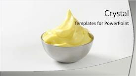  Presentation with mayonnaise - Cool new theme with margarine butter cream cheese - stainless steel bowl with whipped backdrop and a white colored foreground