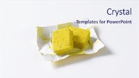  Presentation with herb - Theme consisting of yellowish - two cubes of herb instant background and a  colored foreground