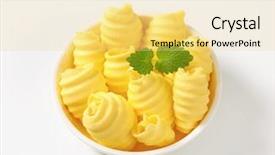  Presentation with butter - Audience pleasing presentation consisting of yellowish butter curls decorated backdrop and a blonde colored foreground
