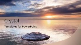  Presentation with natural park yellowstone - PPT theme consisting of yellowstone lake in yellowstone national background and a lemonade colored foreground