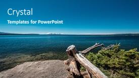  Presentation with wyoming - Slide deck featuring yellowstone lake with mountains landscape wyoming usa background and a ocean colored foreground