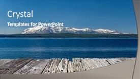  Presentation with wyoming - Audience pleasing PPT layouts consisting of yellowstone-lake-with-mountains-landscape backdrop and a teal colored foreground