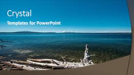  Presentation with yellowstone - Slide deck with yellowstone lake with mountains landscape wyoming usa background and a teal colored foreground