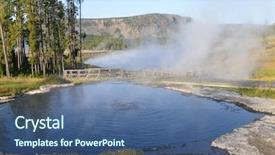  Presentation with yellowstone - PPT layouts featuring yellowstone national park - hot springs background and a ocean colored foreground