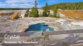 Presentation with spring water - Cool new presentation theme with yellowstone-national-park-famous-fumaroles backdrop and a gray colored foreground