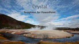  Presentation with yellowstone - Presentation theme with yellowstone park background and a light blue colored foreground