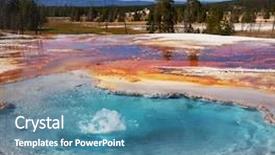  Presentation with yellowstone - Beautiful presentation theme featuring yellowstone park backdrop and a  colored foreground