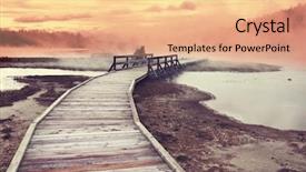  Presentation with natural park yellowstone - Colorful presentation theme enhanced with yellowstone park backdrop and a coral colored foreground