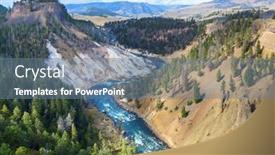 Presentation with yellowstone - PPT layouts consisting of yellowstone-river-in-yellowstone-national background and a ocean colored foreground