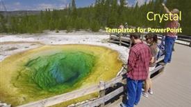  Presentation with yellowstone - Presentation theme with yellowstone-usa-august-19-pool background and a tawny brown colored foreground