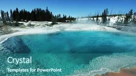  Presentation with natural park yellowstone - Audience pleasing PPT theme consisting of yellowstone backdrop and a  colored foreground
