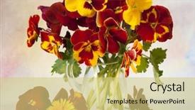  Presentation with bunch - Slide deck consisting of yelow - bunch of flowers pansies background and a yellow colored foreground