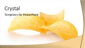  Presentation with potato chips - Theme enhanced with yelow - delicious potato chips isolated background and a  colored foreground
