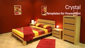  Presentation with bedroom modern - Beautiful PPT layouts featuring yelow - red modern bedroom backdrop and a tawny brown colored foreground