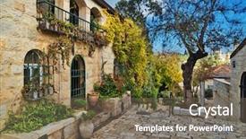  Presentation with old house - Amazing slide set having yemin moshe district jerusalem israel backdrop and a gray colored foreground