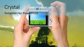  Presentation with nature - Amazing PPT theme having yemplates risk - nature problems concept backdrop and a light blue colored foreground