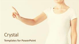  Presentation with weight loss woman showing - Presentation theme enhanced with yemplates risk - picture of young woman showing background and a  colored foreground