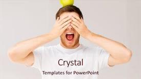  Presentation with green apple - Slide deck having yemplates risk - screaming young man with green background and a lemonade colored foreground