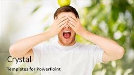  Presentation with green officebuilding man - Cool new PPT theme with consumer rights - customer is always right backdrop and a dark gray colored foreground