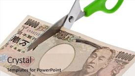  Presentation with payroll - PPT theme consisting of yen notes currency and tax background and a coral colored foreground