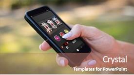  Presentation with slot machine - Amazing presentation design having yen sign on mobile backdrop and a coral colored foreground