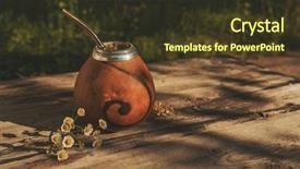  Presentation with not healthy drink - Slide set enhanced with yerba mate drink in calabash background and a tawny brown colored foreground