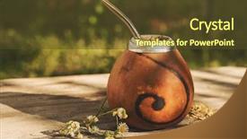  Presentation with traditional drink - Cool new presentation theme with yerba mate drink in calabash backdrop and a tawny brown colored foreground