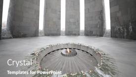  Presentation with genocide - Theme featuring yerevan-armenia-jan-5-2017 background and a gray colored foreground