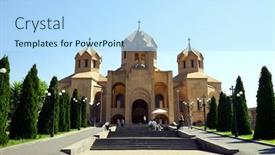  Presentation with armenia - Slide deck having yerevan-armenia-september-2018-st background and a sky blue colored foreground