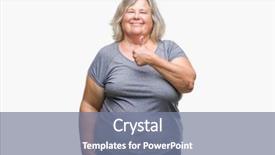  Presentation with plus size fashion model - Cool new presentation theme with yes - senior plus size caucasian woman backdrop and a seafoam green colored foreground