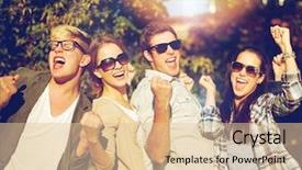  Presentation with happy holidays - PPT theme consisting of yes - summer holidays friendship achievement background and a lemonade colored foreground