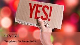  Presentation with colorful fancy carp fish koi - Theme having yes card with colorful background background and a coral colored foreground