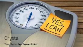  Presentation with weight loss - Theme with yes-i-can-motivational-reminder background and a mint green colored foreground