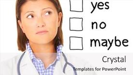  Presentation with portrait of medical professionals - Presentation design featuring problematic - portrait of a young confused background and a white colored foreground