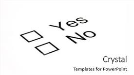  Presentation with survey - Audience pleasing PPT theme consisting of yes no - survey on paper backdrop and a  colored foreground
