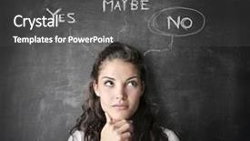  Presentation with negative - Colorful presentation design enhanced with yes no maybe - negative backdrop and a dark gray colored foreground