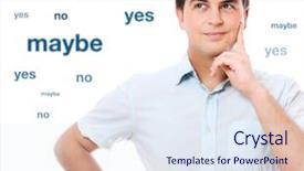  Presentation with decision - Amazing theme having yes no maybe - portrait of a young handsome backdrop and a sky blue colored foreground