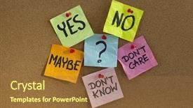  Presentation with bulletin board - Colorful PPT theme enhanced with yes no maybe undecided voter backdrop and a tawny brown colored foreground