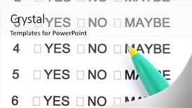  Presentation with yes - Cool new theme with yes no or maybe cheklist backdrop and a white colored foreground