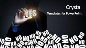  Presentation with yes - Cool new PPT theme with yes or no dilemma backdrop and a wine colored foreground