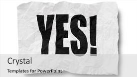  Presentation with yes - Beautiful presentation theme featuring yes sign on creased paper -clipping path included backdrop and a light gray colored foreground