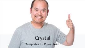  Presentation with asian nurse helps a man - Beautiful slide deck featuring yes thumbs up - asian man showing thumb up backdrop and a light gray colored foreground
