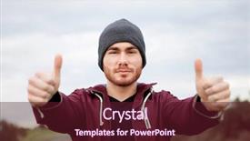  Presentation with guy nude chest - Cool new slide set with yes thumbs up - cool handsome guy with beard backdrop and a tawny brown colored foreground