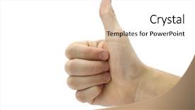  Presentation with paths - PPT theme featuring yes thumbs up - hand with clipping paths background and a white colored foreground