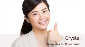  Presentation with yes - Amazing presentation design having yes thumbs up - woman with thumb up gesture backdrop and a lemonade colored foreground