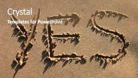  Presentation with yes - Cool new PPT theme with yes written in the sand backdrop and a coral colored foreground