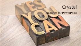  Presentation with motivational - Amazing PPT theme having yes you can - motivational quote backdrop and a lemonade colored foreground