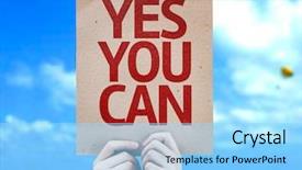  Presentation with yes - Slide set with yes you can card with a beach on background background and a arctic colored foreground